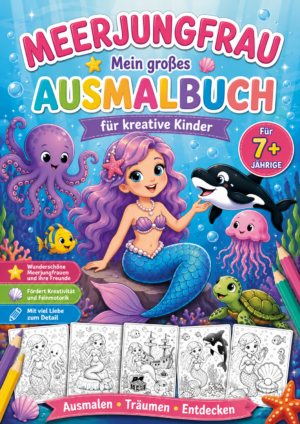 Ausmalbuch mit Meerjungfrauen, ab 7 Jahren