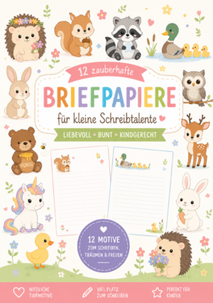 Briefpapiere für kleine Schreibtalente, zum ausdrucken