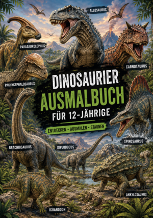 Dinosaurier Ausmalbuch, ab 12 Jahren