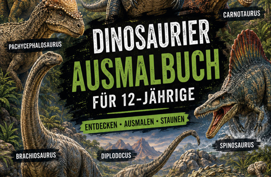 Dinosaurier Ausmalbuch, ab 12 Jahren