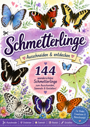 144 wunderschöne Schmetterlinge zum Ausschneiden und basteln