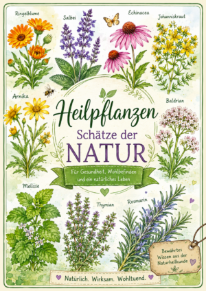 Ausmalbuch: Heilzpflanzen – Schätze der Natur, für Erwachsene