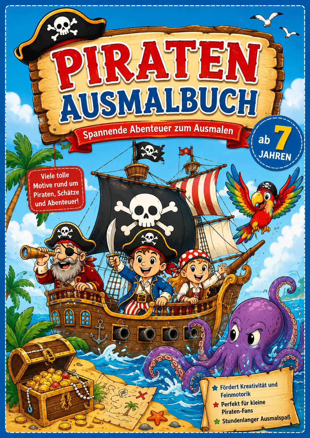Piraten – spannende Abenteurer zum Ausmalen, Ausmalbuch ab 7 Jahren